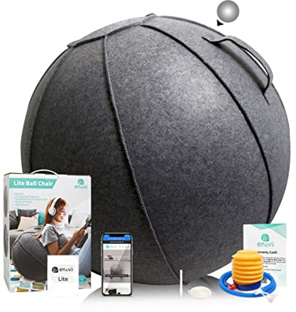 ENOVI Lite Yoga Ball Chair, Exercise Ball with Slipcover for Office and Home, Birthing and Pregnancy, 65cm, FG