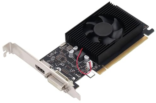 Bewinner Tarjeta Gráfica GT1030Pro de 4 GB, Tarjeta Gráfica para Computadora de Perfil bajo GDDR4 de 64 bits, Tarjeta de Video PCI Express X4 3.0 3840x2160 con HDMI DVI, Compatible con