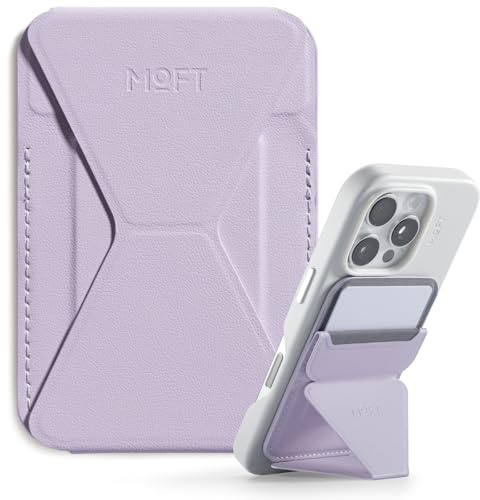 MOFT MagSafe Wallet Stand for iPhone 17/16/15/14/13/12 Series Compatible with MagSafe, MOVAS Vegan Leather Magnetic Phone Stand with 3 Viewing Angles, 2 Cards Holder