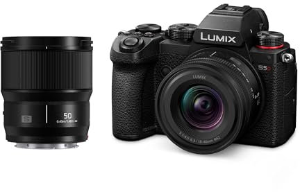 Panasonic Lumix S5D | Appareil Photo Hybride Plein Format + Lumix S 18-40mm F4.5-6.3 + Lumix S 50mm F1.8 (24MP, 4K 4:2:2 10bit, Double Stab., V-Log, Anamorphique, Tropicalisé), Noir