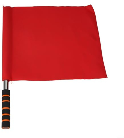 Nylon Soccer Linesman Flags with Comfortable Foam Grip Perfect for Officiating Games (Red)
