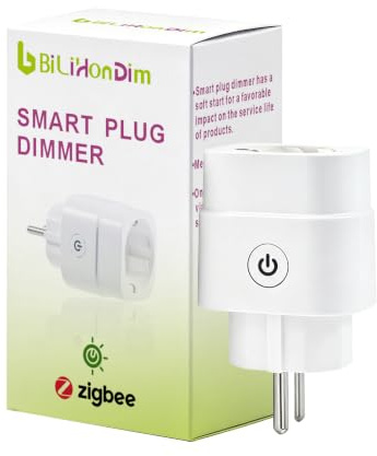 Bilihondim Zigbee-Smart-Steckdosen-Dimmer | Sprach- und App-Steuerung | Kompatibel mit Zigbee-Hubs | Nur für dimmbare LED-Lampen geeignet Funktioniert mit HomeyHubitatAlexa