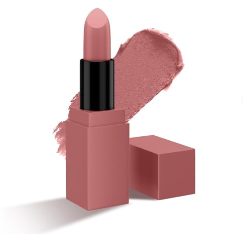 Crème De La Matte Lipstick | Matte & Highly Pigmented | Smudgeproof & Transferproof | 12H Long-Lasting Wear | Lightweight & Non-Drying Formula (01 Sparkly Rosé, 4.2g)