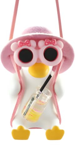 HUVZOR 1 Stück Schwingende Ente Auto Hängend Ornament, Schaukel Ente Rückspiegel Anhänger, Süße Swinging Duck Innenraum Deko für Autospiegel Hängendes Zubehör（E）