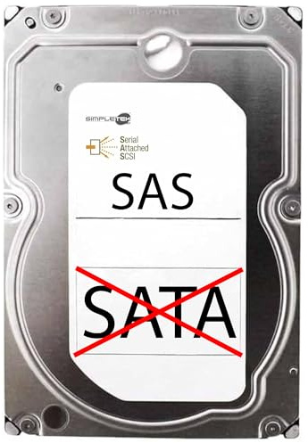 SIMPLETEK - Hard disk interno per Server - Interfaccia SAS 4TB 3.5 | 6Gbps | 7200 RPM, 128MB Cache | [Attenzione: non è SATA] (Ricondizionato)