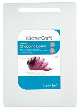 KitchenCraft Großes Schneidebrett, ungiftiger Kunststoff, weiß, 35 x 25 cm