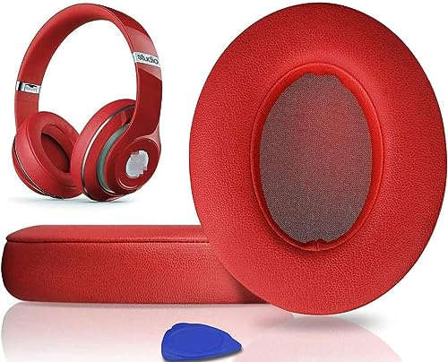 SoloWIT® Coussinets d'oreille, Oreillettes de Remplacement pour Beats Studio 3 et Studio 2 Casque Circum-aural, Cache-Oreilles Couverts en Cuir Protéine, Supression de Bruit Mousse à Mémoire