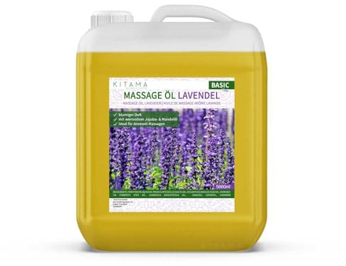 Kitama Huile de Massage aromatique Lavande 5000ml (5-litres) pour massage thaï bien-être physiothérapie spa wellness