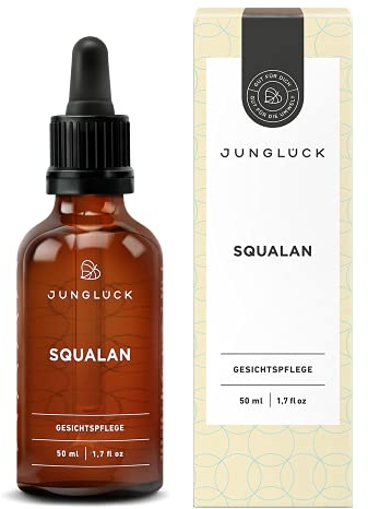 JUNGLÜCK Squalan - Vegan | Squalane Leichtes Pflegeöl für eine gesunde Hautschutzbarriere | Bewahrt die Haut vor Feuchtigkeitsverlust - Rein Pflanzliches Squalan Öl zu 100% aus Oliven