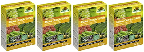 Wolvercroft Garden Centre Neudorff Mildew Clear for Edibles - Protection Against Fungal Diseases on Grapevines, Ornamental Plants, Vegetables & Fruit (75g Box x 4) Multi