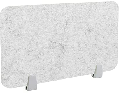 Icegrey Separador acústico de Escritorio, Panel de privacidad extraíble con absorción de Sonido con 2 Clips para oficinas, bibliotecas, aulas, Gris Plateado, 60x40cm