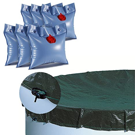 Winter-Set-Optimal für Aufstellbecken rund 200 cm - Abdeckplane und 6 Beschwerungssäcke