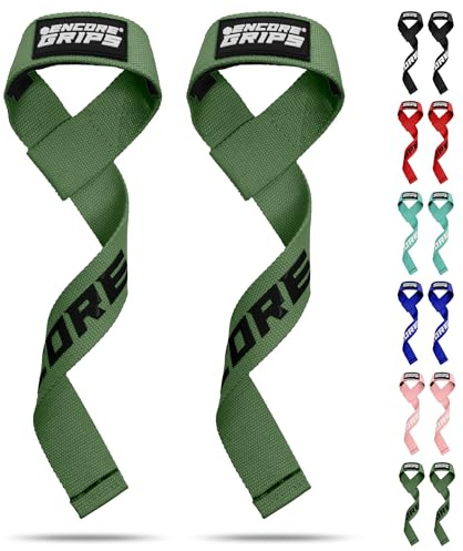 Encore Grips® Zughilfen Krafttraining & Fitness – Neopren gepolstert mit Silikon-Grip – Lifting Straps für Deadlifts, Klimmzüge & Bodybuilding – Griffhilfen für Damen & Herren