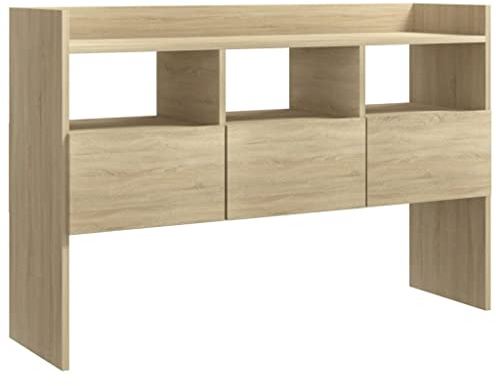 vidaXL Sideboard mit 3 Schubladen 3 Fächern Kommode Anrichte Schrank Beistellschrank Mehrzweckschrank Standschrank Sonoma-Eiche 105x30x70cm Holzwerkstoff