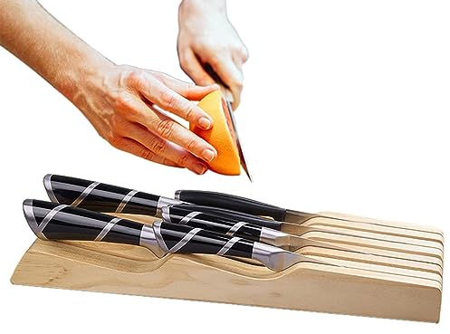 Vesone Poggiacoltelli in Legno - portacoltelli in Legno Contiene 7