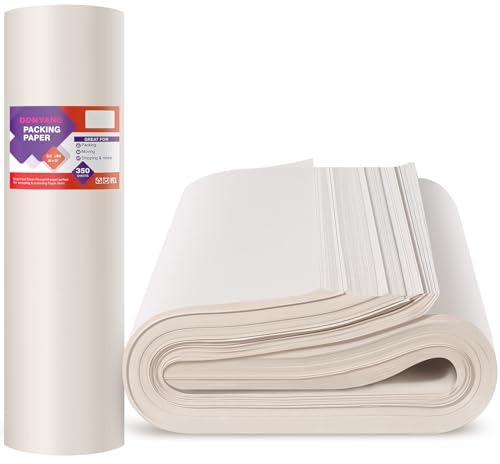 Packpapierblätter für Umzugsutensilien, 66 x 38,1 cm, Zeitungspapier für kleine, mittelgroße und große Umzugskartons, 350 Blatt Geschenkpapier für Verpackung, Versandbedarf, Geschirr, Gläser,