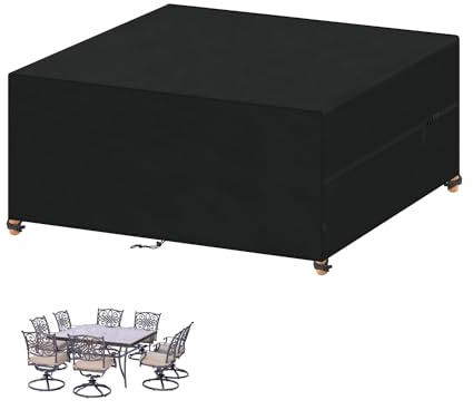 VANSHEIM Abdeckung Gartenmöbel Wasserdicht 420D Oxford Schutzhülle Gartenmöbel Abdeckung für Gartentisch und Loungemöbel Abdeckung Wasserdicht Abdeckplane Gartenmöbel Abdeckhauben Hüllen 150x130x90cm