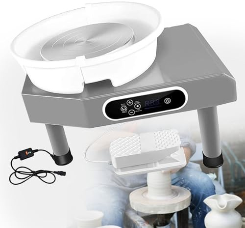 KJLYLPP Electric Potter's Wheel,Pottery Molding Machine,Wheel Ceramic Machine,for Beginner with Foot Pedal and Clay Tools at Home School Pottery Studios (110V)