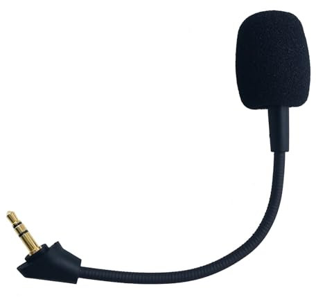 SPTSSWET Micro de Rechange pour Kingston pour HyperX Cloud Alpha S Pro pour PS4 Xbox Computer PC Détachable Anti-Bruit Microphone Casque Gaming pour PS4, Xbox One, PC, Jack 3,5 mm, Noir 16cm