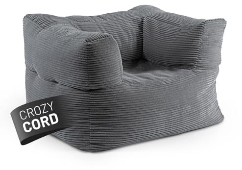Lumaland Modular Sessel - Cord-Reihe | Indoor Sitzsack mit Softer Struktur, ideal Modulen | Bean Bag für Wohnzimmer & Co. - 96x72x70 cm