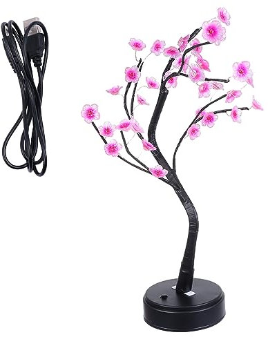 Housoutil Lampe De Chevet Led Design Prunier Lampe Décorative De Table Veilleuse Sans Pile