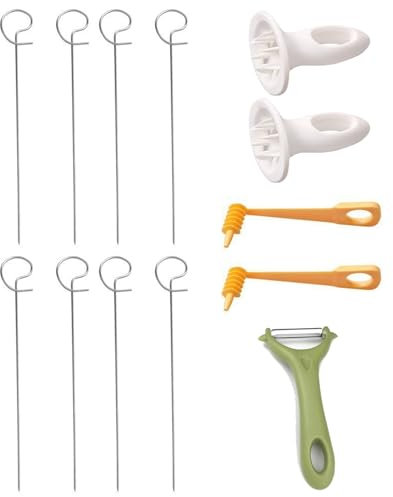 Fufupaw 2 Stück Spiralschneider für Kartoffel und Gemüse, ideal für Kartoffeltürme und Grillabende, geeignet für Turmpartys und Camping