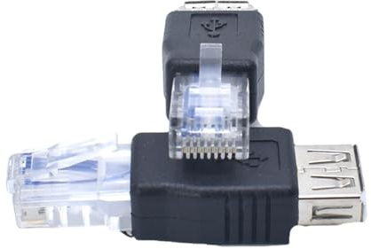 Lot de 2 adaptateurs USB vers Ethernet USB A femelle vers RJ45 mâle Ethernet pour modems et routeurs haut débit