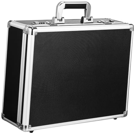 Angoily Lockable Aluminum Alloy Tool Case with Protective Sponge Interior, Password Secured Metal Toolbox for Cameras and Instruments in Settings