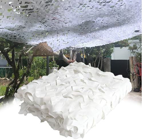 Red de Camuflaje Blanca de 4x6m 210D Tela Oxford Liviana y Durad Red Camuflaje Sombra Exterior Mallas de Camuflaje con Protección Solar Protección Visual para Caza Camping Jardín Fiesta Decoración