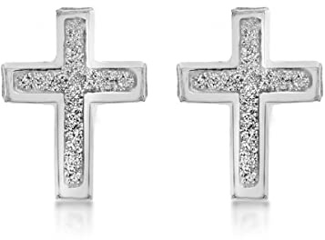 Tuscany silver sterling silver kors stjärndamm örhängen