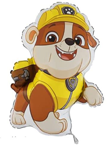 Ballonheld Ballon gonflable Pat' Patrouille Rubble, taille XL, env. 77 cm, convient pour l'hélium, longue durée de flottement, pour enfant