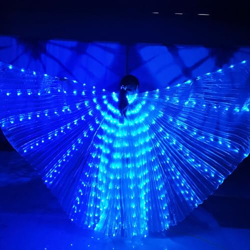 Zebery LED-Flügel für Erwachsene, LED-Schmetterlingsflügel, Isis-Flügel, leuchtende Bauchtanz-Kostüme