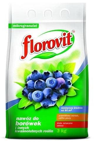 Florovit Dünger für Heidelbeeren und Rhododendren Granulat, 3 kg, NPK 12,5-8,5-17,0 mit Bor, Kupfer, Eisen, Mangan, Molybdän, Zink