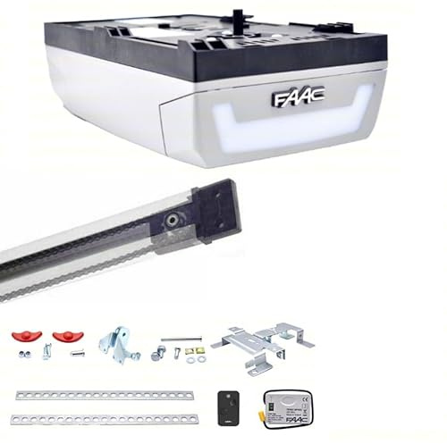FAAC Dolphin Kit Automazione Porta Basculante Sezionale Garage - Motore 24V 600N con Guida a Cinghia 2.6m
