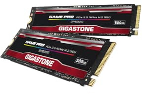 Gigastone GP6320 SSD 500GB 2-Pack PCIe 3.0x4 NVMe M.2 2280 Game Pro Gen3 PCIe Internal Solid State Drives 2,400MB/s Storage for PC Laptop Gaming 3D NAND SLC Cache High Speed Performance