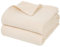 PHF Couverture 100 % mousseline de coton - 220 x 240 cm - 4 couches - Douce pour la peau et respirante - Confortable - Pour lit et canapé - Beige - Shortbread