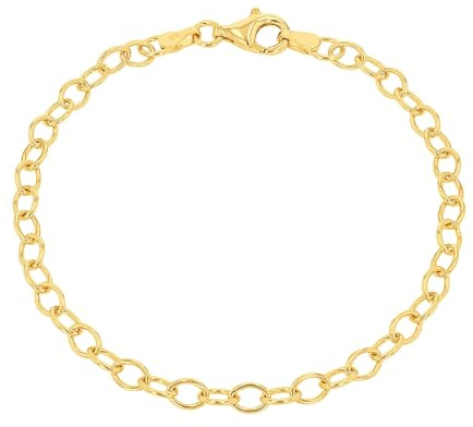 Amor Charmarmband 925 Sterling Silber Damen Armschmuck, 19 cm, Silber, Gold, Kommt in Schmuck Geschenk Box