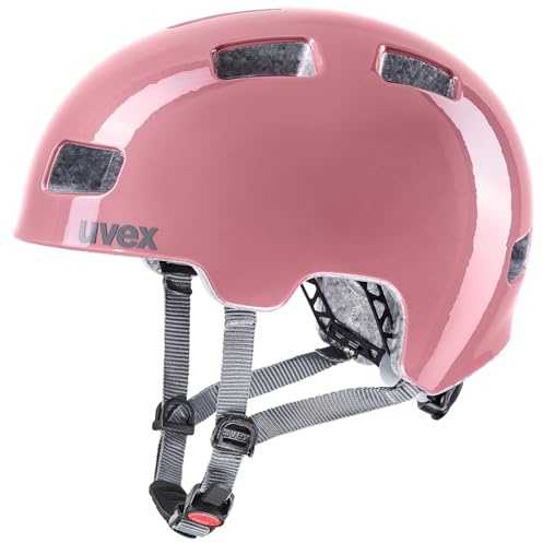uvex hlmt 4 - lätt cykelhjälm för barn - individuell justerbar passform - tvättbar innerstoppning - rosé - grey - 55-58 cm