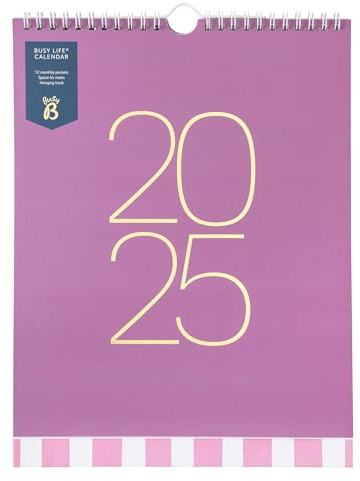 Busy B - Busy Life Kalender von Januar bis Dezember 2025 - Fuschia - Monatskalender mit Steckfächern und To-Do's