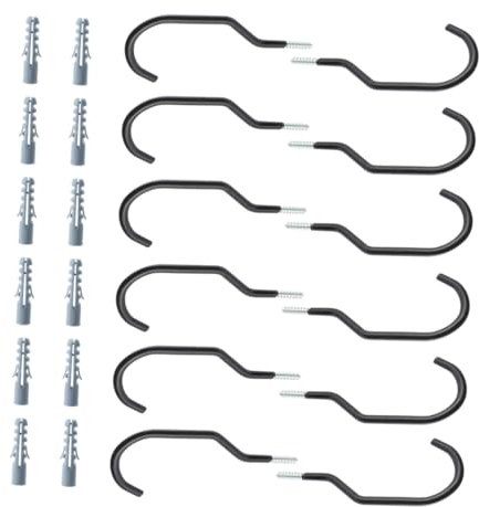 BCOATH Wandhaken Für Fahrradaufhänger – 12er-Pack Robuste Fahrradaufbewahrungshaken Mit Bolzen Nicht Beschichtet Für Eine Sichere Installation