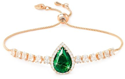 Linawe Edelstein Diamanten Armband Damen, Glitzer Armkette Schmuck, Kristall Damenarmband Jewelry, Tennisarmband, Erhältlich in 14-karätigem Gold-, Roségold- und Silbertönen