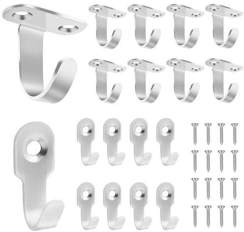 UNINGYI 20 Stück Schlüsselhaken, Kleiderhaken Deckenhaken Haken zum Schrauben, Garderobenhaken Wandhaken Silber Haken Klein mit 30 Schrauben für Badezimmer Küche Schal, Handtuch, Schlüssel