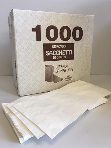 100/1000 Sacchetti di Carta Bianchi 22x44 cm Sacchetto in Carta Kraft Bianca per Alimenti Pane Dolci DOLCIUMI Articoli da Forno ORTOFRUTTA (100)