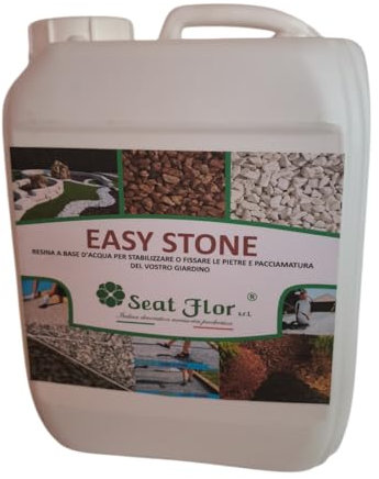 Seat Flor SRL® - Aglutinante para grava XL de 5 litros para pegar piedras, corteza y grava en bordes, patios y caminos del jardín, dura hasta 3 años, no tóxico, listo para usar.