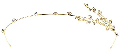 HAPINARY Diadema Decorativa Gemas Artificiales, Diadema De Aleación Dorada, Tocado De Novia Elegante, Unidad Única, Diseño Ramas De Sauce, Para Mujer Adulta En Bodas y Eventos Obsequios