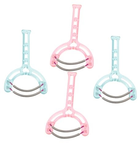 Homoyoyo 4pcs Facial Hair Remover Epilator Tools Spring Mechanism, Handheld Painless Hair Removal for Women, Includes Pink and Green Rollers, Suitable for Sensitive Face Skin Threading