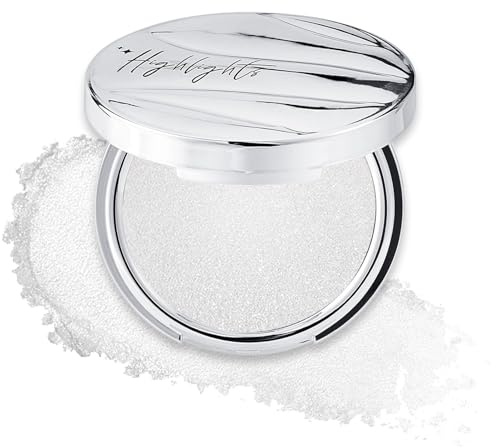 Erinde Glitter Highlight Palette, Shimmer Make-up Highlighter Puder, Langanhaltend Glow Hochpigmentierter Face Powder, Strahlender Glow mit Lichtreflexionen, für Gesichts- & Körper-Contouring (14g)
