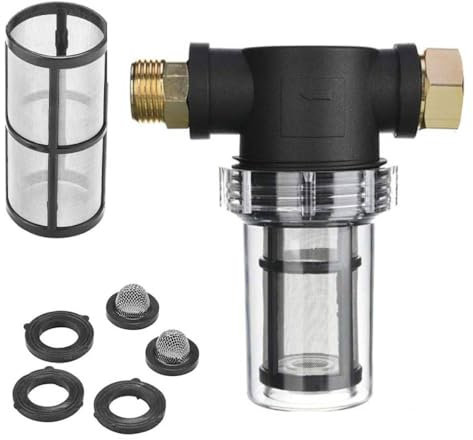 Garden Hose Filter, 3/4iInch 100 Mesh High Pressure Washer Prefilter Garden Hose Filter Set, Water Hose Filter for Pressure Washer Inlet Water Inline Sediment