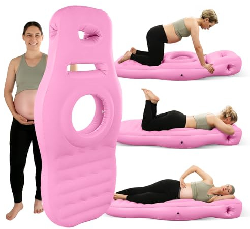 Cuscino gonfiabile per gravidanza, galleggiante, per la gravidanza, per dormire, per alleviare il dolore alla schiena e ai fianchi, portatile, per massaggi, casa, viaggi, rosa