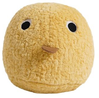 Ueiwffzo Kinder-Kissen Huhn mit süßem Wolkengesicht flauschig Dekokissen mit Füllung Sofakissen für Kinderzimmer Schlafzimmer Deko 35 * 38cm (Gelb)